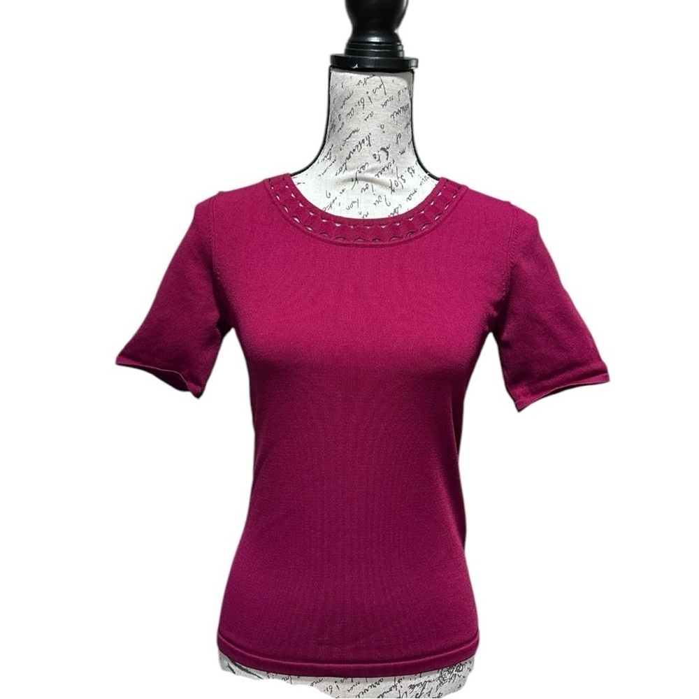 WHBM Deep Red Short Sleeve Top Size XS